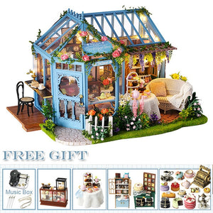 Dollhouse With Furnitures Wooden House Toys For Children Birthday Gift